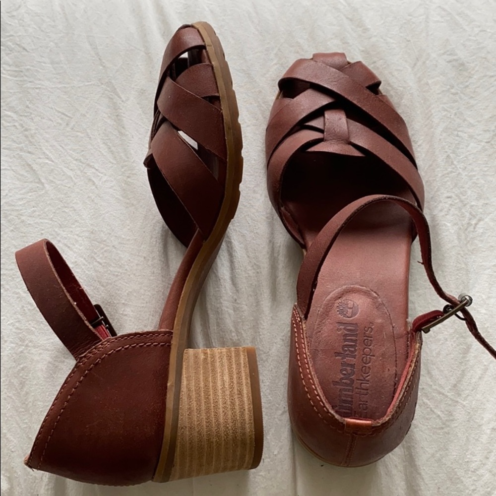 Timberland Maroon Heeled Sandals Limited Edition